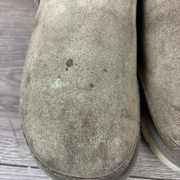 UGG Goldenstar Clog Slippers Women's 10 Brown Hickory Suede Platform Sandals - Picture 10 of 16